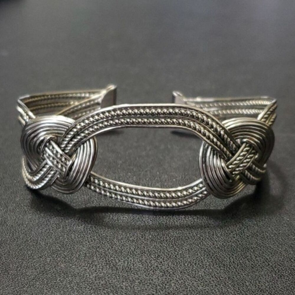 Silver tone cuff bracelet 6.5"